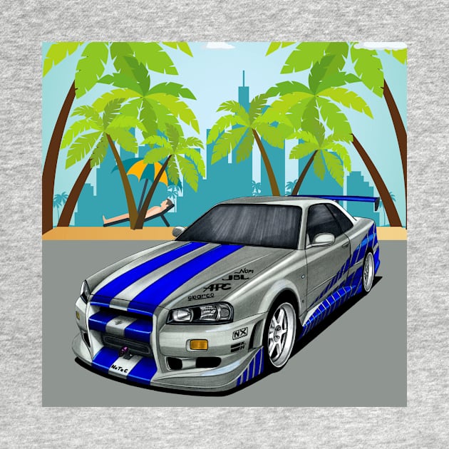 Paul walker's Skyline GTR R34 IN MIAMI by MOTOSHIFT